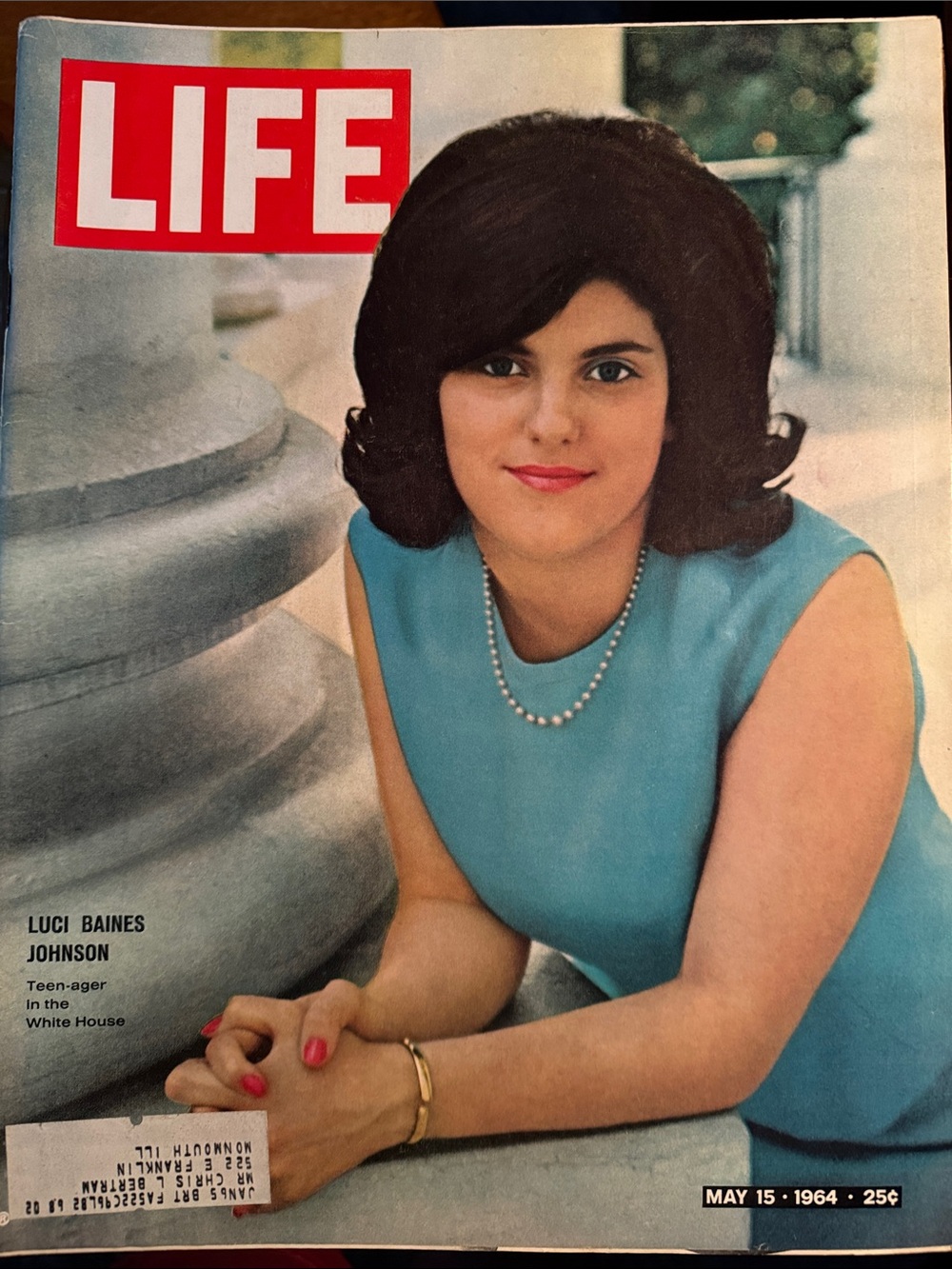 LIFE Magazine Cover Featuring Young Luci Baines Johnson in Blue